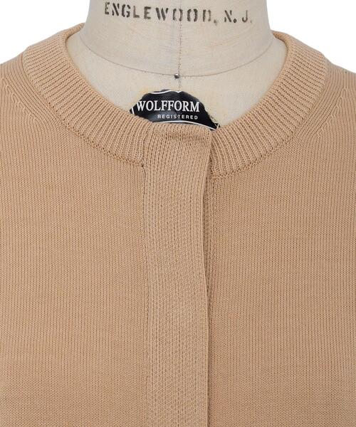 Drawer（ドゥロワー）の「＜Drawer（ドゥロワー）＞ 12Gコットン天竺クルーネックカーディガン（カーディガン/ボレロ・レディース・ナチュラル/ネイビー・FREE）」の4枚目の写真