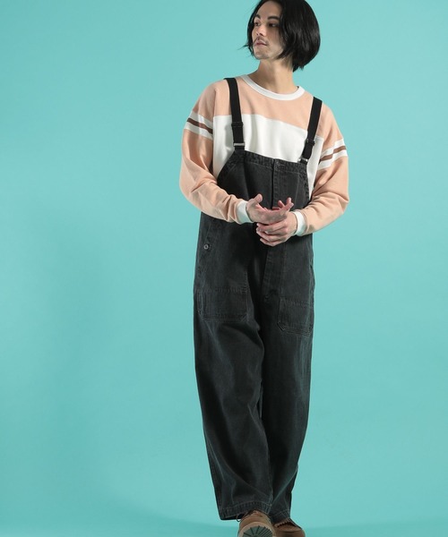 niko and...（ニコアンド）の「[niko and ...JEANS 2022SS]配色フットボールプルオーバー（スウェット・メンズ・ネイビー/ピンク・MEDIUM/LARGE）」の4枚目の写真