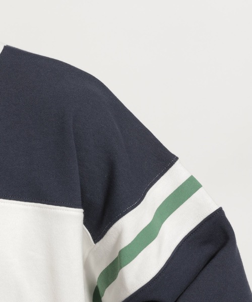 niko and...（ニコアンド）の「[niko and ...JEANS 2022SS]配色フットボールプルオーバー（スウェット・メンズ・ネイビー/ピンク・MEDIUM/LARGE）」の13枚目の写真