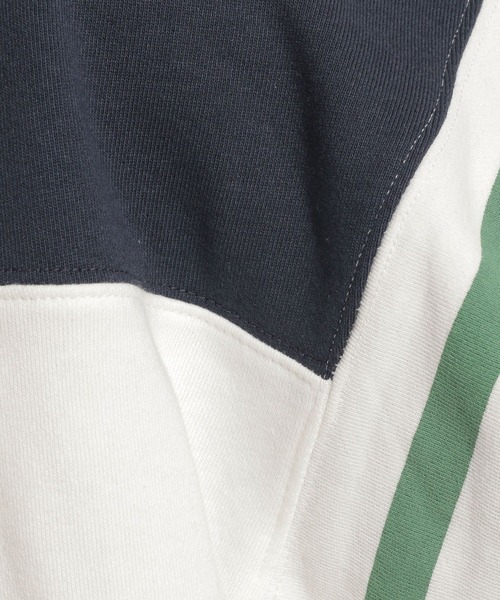 niko and...（ニコアンド）の「[niko and ...JEANS 2022SS]配色フットボールプルオーバー（スウェット・メンズ・ネイビー/ピンク・MEDIUM/LARGE）」の17枚目の写真