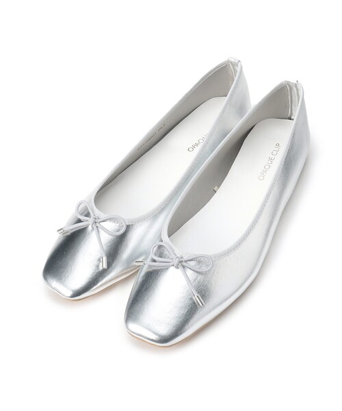 OPAQUE.CLIP(オペークドットクリップ)の「◆スクエアトゥバレエシューズ【WEB限定サイズ有】(ドレスシューズ・レディース・ダークブラウン系/ベージュ系/シルバー/ブラック/ダークグリーン/ベージュ系その他4/ブラック系1・50/40/35/45/30/25)」の7枚目の写真