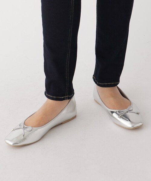 OPAQUE.CLIP(オペークドットクリップ)の「◆スクエアトゥバレエシューズ【WEB限定サイズ有】(ドレスシューズ・レディース・ダークブラウン系/ベージュ系/シルバー/ブラック/ダークグリーン/ベージュ系その他4/ブラック系1・50/40/35/45/30/25)」の14枚目の写真