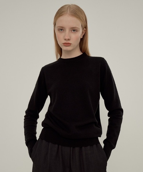 deBURN（デバーン）の「【deBURN 】カシミア シンプルラウンドニット / cashmere simple round_KN（ニット/セーター・レディース・ネイビー/ライトブラウン/ピンク/ブラック/パープル/ブルーグリーン/ライトブルー/アイボリー/ブラウン/グレー/クリアイエロー・FREE）」の14枚目の写真