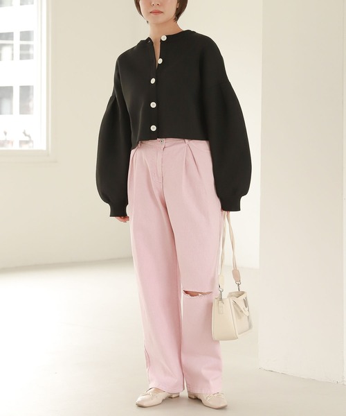 Heather（ヘザー）の「タッククラッシュデニム　263930（デニムパンツ・レディース・ピンク/ブルー系・S/M）」の7枚目の写真