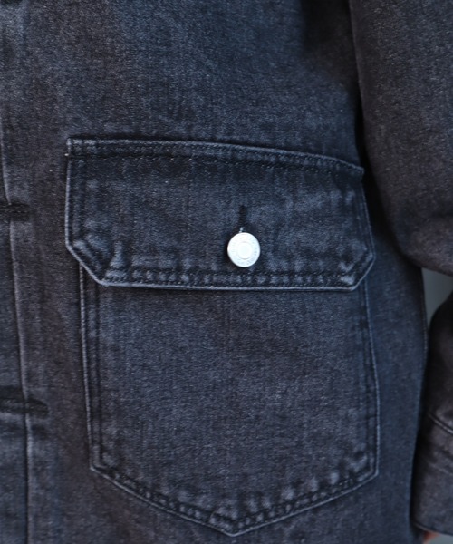 moment+（モーメントプラス）の「ラフサイズデニムジャケット（デニムジャケット・レディース・ブラック/サックスブルー/インディゴブルー・FREE）」の15枚目の写真
