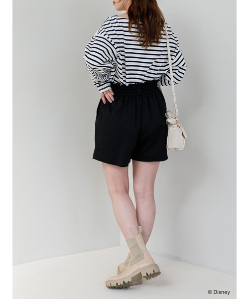 SLURR(スラ―)の「ミッキー&ミニー/ボーダーロンT(Tシャツ/カットソー・レディース・レッド/オフホワイト/ネイビー/ライトグレー・FREE)」の7枚目の写真