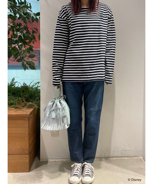 SLURR(スラ―)の「ミッキー&ミニー/ボーダーロンT(Tシャツ/カットソー・レディース・レッド/オフホワイト/ネイビー/ライトグレー・FREE)」の17枚目の写真