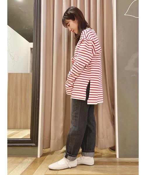 SLURR(スラ―)の「ミッキー&ミニー/ボーダーロンT(Tシャツ/カットソー・レディース・レッド/オフホワイト/ネイビー/ライトグレー・FREE)」の16枚目の写真