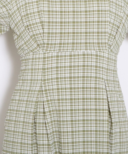 archives（アルシーヴ）の「バックレースＵＰチェックサッカーワンピース（ワンピース・レディース・ブラック/ベージュ/グリーン・MEDIUM）」の16枚目の写真