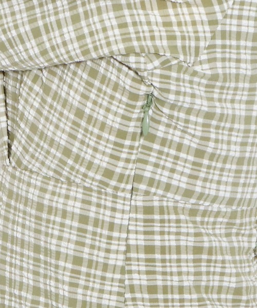 archives（アルシーヴ）の「バックレースＵＰチェックサッカーワンピース（ワンピース・レディース・ブラック/ベージュ/グリーン・MEDIUM）」の15枚目の写真