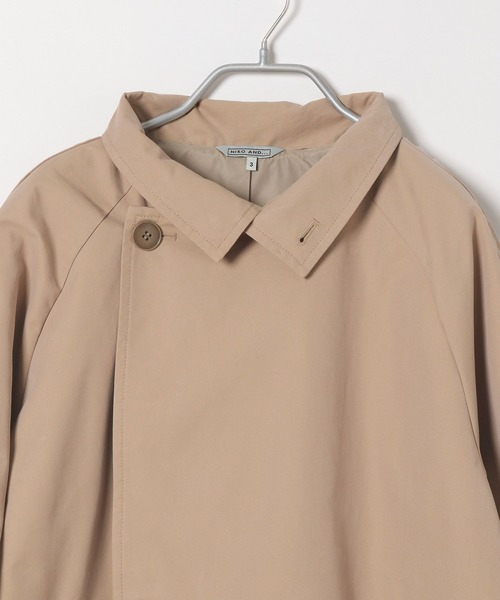 niko and...（ニコアンド）の「[MODE NORM CORE]コットンツイルマキシハイネックコート（トレンチコート・レディース・ベージュ/カーキ・MEDIUM/LARGE）」の4枚目の写真