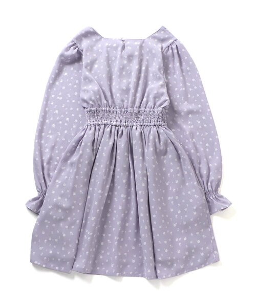 algy（アルジー）の「花柄レースアップシャーリングワンピ（ワンピース・キッズ・ブラック/ラベンダー・SMALL/MEDIUM/X-SMALL/XX-SMALL/XXX-SMALL）」の5枚目の写真