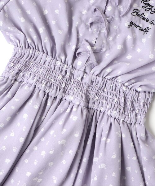 algy（アルジー）の「花柄レースアップシャーリングワンピ（ワンピース・キッズ・ブラック/ラベンダー・SMALL/MEDIUM/X-SMALL/XX-SMALL/XXX-SMALL）」の9枚目の写真