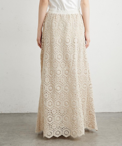 PUAL CE CIN（ピュアルセシン）の「太糸レース編みスカート（スカート・レディース・ホワイト/キナリ/チャコール・FREE）」の15枚目の写真
