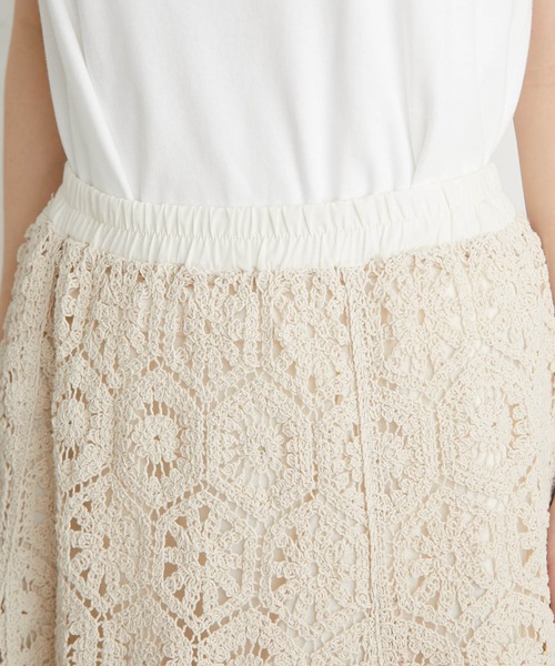 PUAL CE CIN（ピュアルセシン）の「太糸レース編みスカート（スカート・レディース・ホワイト/キナリ/チャコール・FREE）」の13枚目の写真