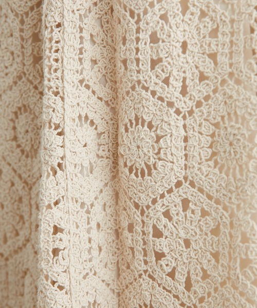 PUAL CE CIN（ピュアルセシン）の「太糸レース編みスカート（スカート・レディース・ホワイト/キナリ/チャコール・FREE）」の6枚目の写真