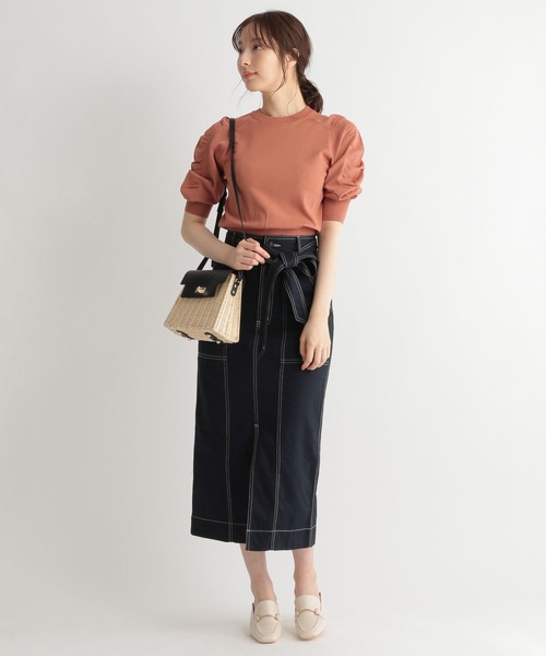 Andemiu（アンデミュウ）の「【顔タイプCURVE】ソデギャザーニット273101（ニット/セーター・レディース・ホワイト/ブラック/ブルー/ピンク・FREE）」の11枚目の写真