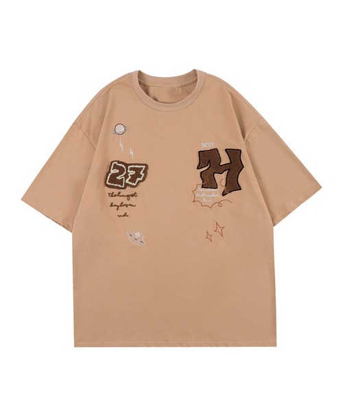 HOOK（フック）の「HOOK-  アメカジ風ワッペン刺繍半袖TEE (SS)（Tシャツ/カットソー・メンズ・ホワイト/ブラック系その他/グリーン/ブラック/ベージュ/ブラック系その他2/グリーン系その他/ブルー・L/XL/M）」の6枚目の写真