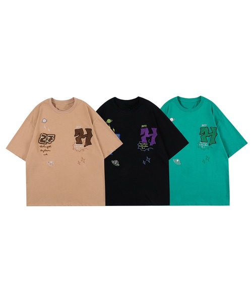 HOOK（フック）の「HOOK-  アメカジ風ワッペン刺繍半袖TEE (SS)（Tシャツ/カットソー・メンズ・ホワイト/ブラック系その他/グリーン/ブラック/ベージュ/ブラック系その他2/グリーン系その他/ブルー・L/XL/M）」の9枚目の写真