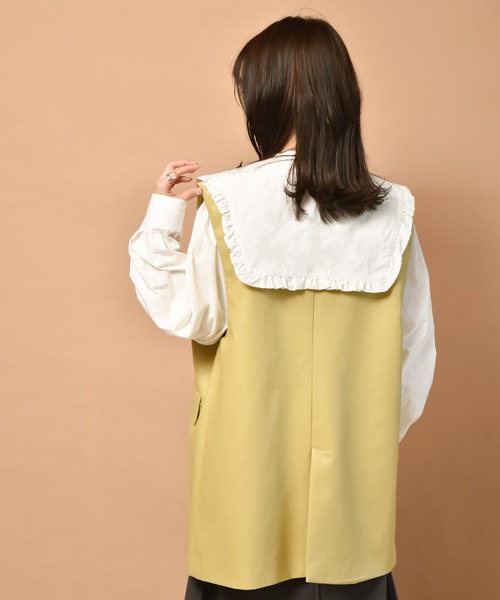 RETRO GIRL(レトロガール)の「ポケ付きフェイクレザーベスト(ベスト・レディース・アイボリー/ブラック/イエロー・FREE)」の18枚目の写真
