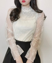 titty＆Co. PETIT | 【titty&Co. 】シアーレースパールトップス(シャツ/ブラウス)