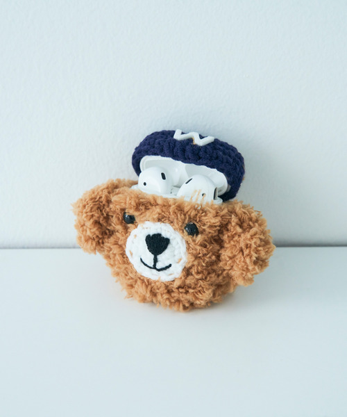 macaroni edge（マカロニエッジ）の「〈macaroni edge/マカロニエッジ〉帽子のクマさん エアポッズケース(AirPods/AirPodsPro/AirPods第3世代)（ヘッドフォン/イヤホン・レディース・ブラウン・1/2/3）」の6枚目の写真