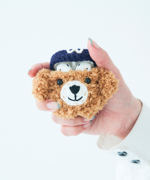 macaroni edge（マカロニエッジ）の「〈macaroni edge/マカロニエッジ〉帽子のクマさん エアポッズケース(AirPods/AirPodsPro/AirPods第3世代)（ヘッドフォン/イヤホン・レディース・ブラウン・1/2/3）」の7枚目の写真