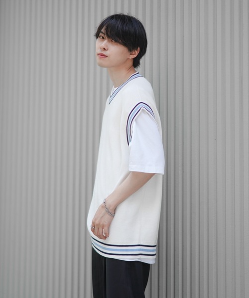 EDEL（エーデル）の「EDEL - サマーニットベスト（ベスト・メンズ・ホワイト/ベージュ/グレー/ライトグリーン・MEDIUM/LARGE）」の22枚目の写真