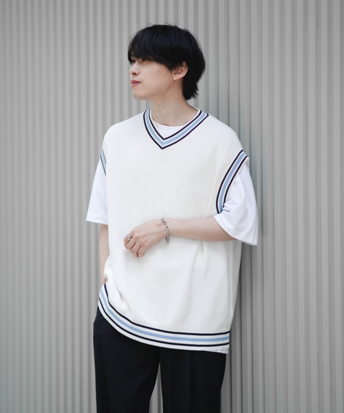 EDEL（エーデル）の「EDEL - サマーニットベスト（ベスト・メンズ・ホワイト/ベージュ/グレー/ライトグリーン・MEDIUM/LARGE）」の21枚目の写真