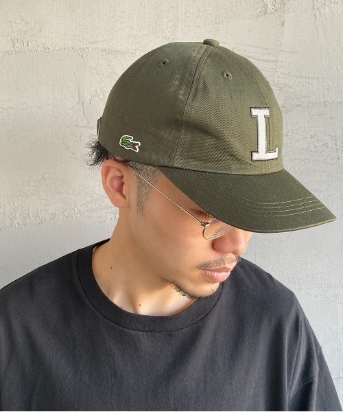 LACOSTE（ラコステ）の「[LACOSTE/ラコステ] Lロゴ刺繍 コットンツイルキャップ（キャップ・メンズ・ブラック/ベージュ/カーキ・ONE SIZE）」の3枚目の写真