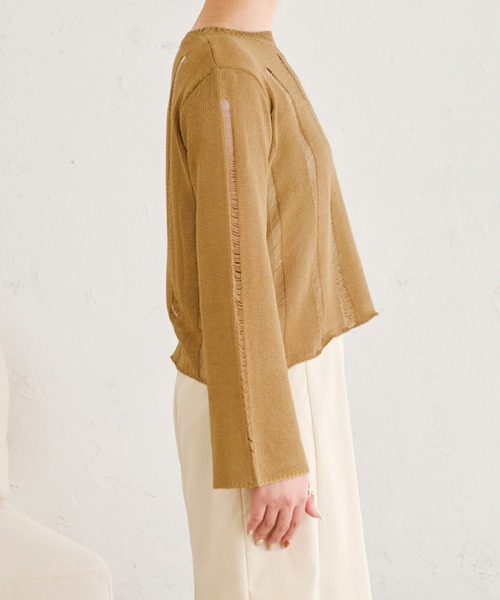 Ambre Neige(アンブルネージュ)の「透かしダメージニット/【WEB/EC限定商品】(ニット/セーター・レディース・アイボリー/ライトブラウン/ライトベージュ・FREE)」の22枚目の写真