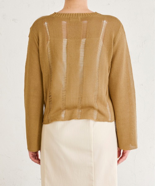 Ambre Neige(アンブルネージュ)の「透かしダメージニット/【WEB/EC限定商品】(ニット/セーター・レディース・アイボリー/ライトブラウン/ライトベージュ・FREE)」の19枚目の写真