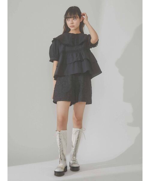 merry jenny（メリージェニー）の「bigカラーティアードブラウス（シャツ/ブラウス・レディース・オフホワイト/ブラック・FREE）」の13枚目の写真