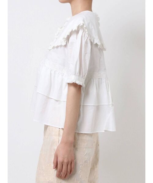 merry jenny（メリージェニー）の「bigカラーティアードブラウス（シャツ/ブラウス・レディース・オフホワイト/ブラック・FREE）」の21枚目の写真