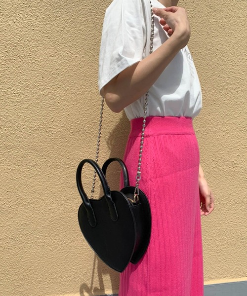 lala Born（ララボーン）の「ボールチェーンハートショルダーバッグ（ショルダーバッグ・レディース・ブラック・FREE）」の5枚目の写真