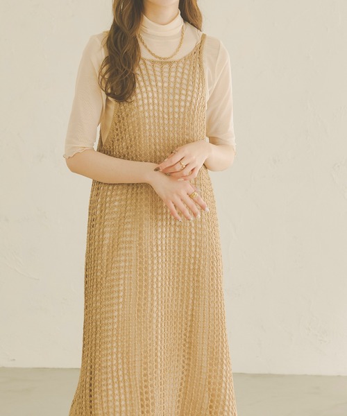 Ambre Neige(アンブルネージュ)の「【前後2WAY】メッシュキャミワンピース/WEB/EC限定商品(ワンピース・レディース・ダークブラウン/アイボリー/ライトベージュ・FREE)」の15枚目の写真