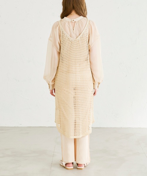 Ambre Neige(アンブルネージュ)の「【前後2WAY】メッシュキャミワンピース/WEB/EC限定商品(ワンピース・レディース・ダークブラウン/アイボリー/ライトベージュ・FREE)」の21枚目の写真