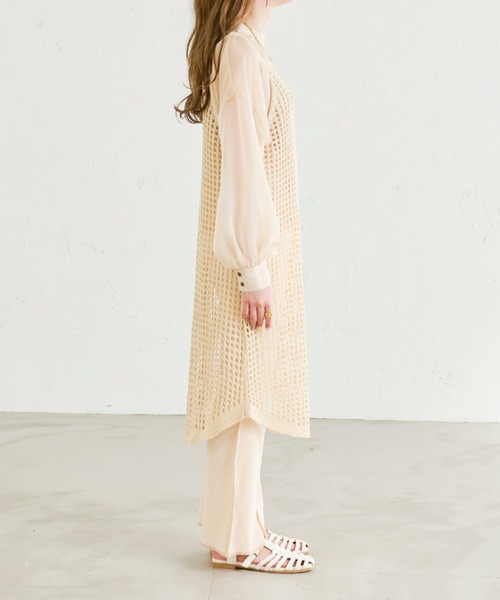 Ambre Neige(アンブルネージュ)の「【前後2WAY】メッシュキャミワンピース/WEB/EC限定商品(ワンピース・レディース・ダークブラウン/アイボリー/ライトベージュ・FREE)」の20枚目の写真