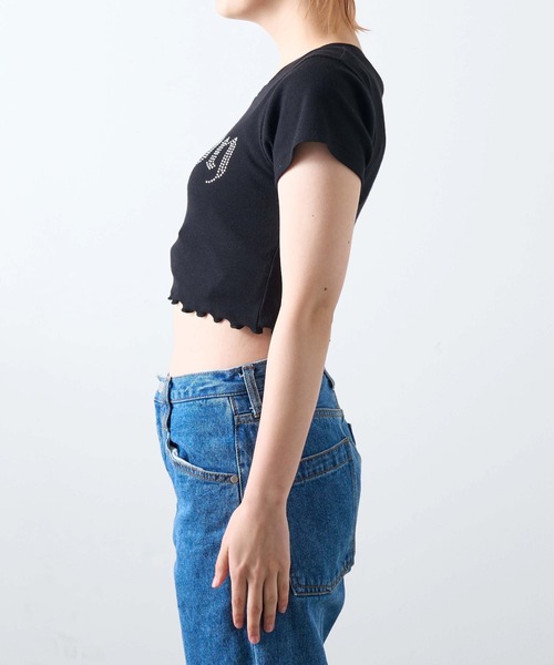 WEGO(ウィゴー)の「WEGO/ラインストーンチビT(Tシャツ/カットソー・レディース・ブラック/ホワイト・FREE)」の16枚目の写真