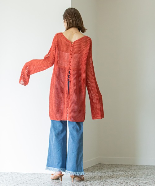 U by SPICK&SPAN(ユーバイスピックアンドスパン)の「フレアフリンジデニム(デニムパンツ・レディース・ブルー・38/36/34)」の14枚目の写真