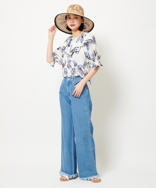 U by SPICK&SPAN(ユーバイスピックアンドスパン)の「フレアフリンジデニム(デニムパンツ・レディース・ブルー・38/36/34)」の19枚目の写真