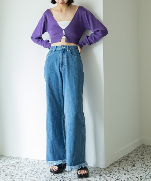 U by SPICK&SPAN(ユーバイスピックアンドスパン)の「フレアフリンジデニム(デニムパンツ・レディース・ブルー・38/36/34)」の16枚目の写真