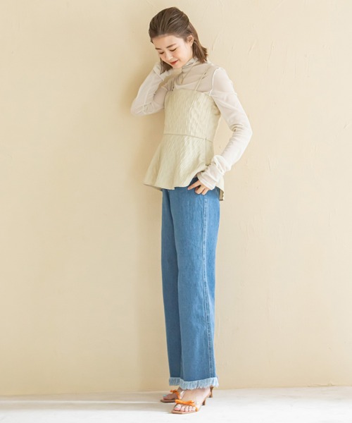 U by SPICK&SPAN(ユーバイスピックアンドスパン)の「フレアフリンジデニム(デニムパンツ・レディース・ブルー・38/36/34)」の5枚目の写真