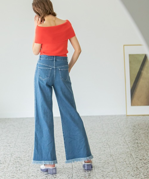 U by SPICK&SPAN(ユーバイスピックアンドスパン)の「フレアフリンジデニム(デニムパンツ・レディース・ブルー・38/36/34)」の10枚目の写真