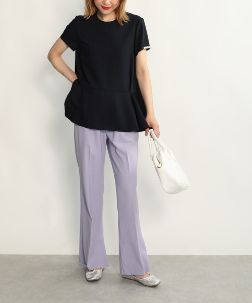 PICCIN（ピッチン）の「袖パールペプラムブラウス（Tシャツ/カットソー・レディース・ブラック/ネイビー・M）」の16枚目の写真