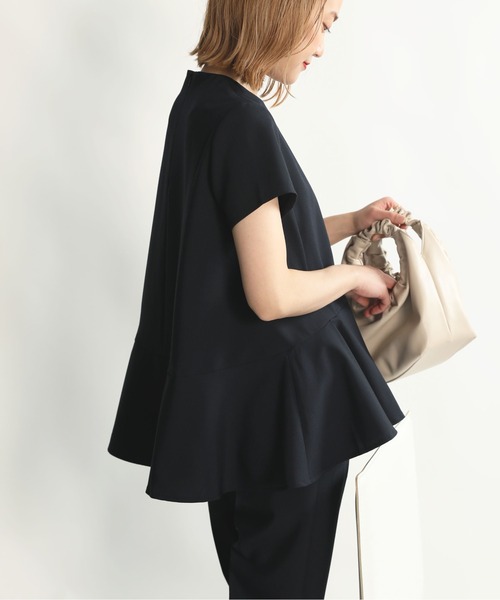 PICCIN（ピッチン）の「袖パールペプラムブラウス（Tシャツ/カットソー・レディース・ブラック/ネイビー・M）」の20枚目の写真