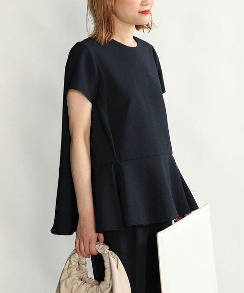 PICCIN（ピッチン）の「袖パールペプラムブラウス（Tシャツ/カットソー・レディース・ブラック/ネイビー・M）」の9枚目の写真