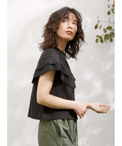 COEL（コエル）の「ダブルレースブラウス（シャツ/ブラウス・レディース・ホワイト/ブラック・FREE）」の13枚目の写真