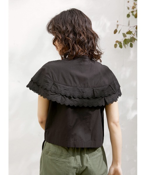 COEL（コエル）の「ダブルレースブラウス（シャツ/ブラウス・レディース・ホワイト/ブラック・FREE）」の12枚目の写真