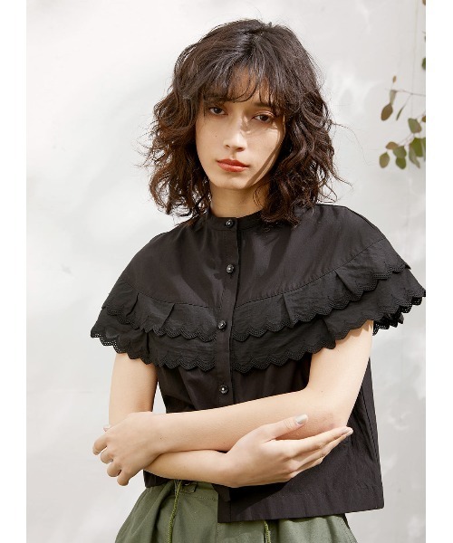 COEL（コエル）の「ダブルレースブラウス（シャツ/ブラウス・レディース・ホワイト/ブラック・FREE）」の11枚目の写真